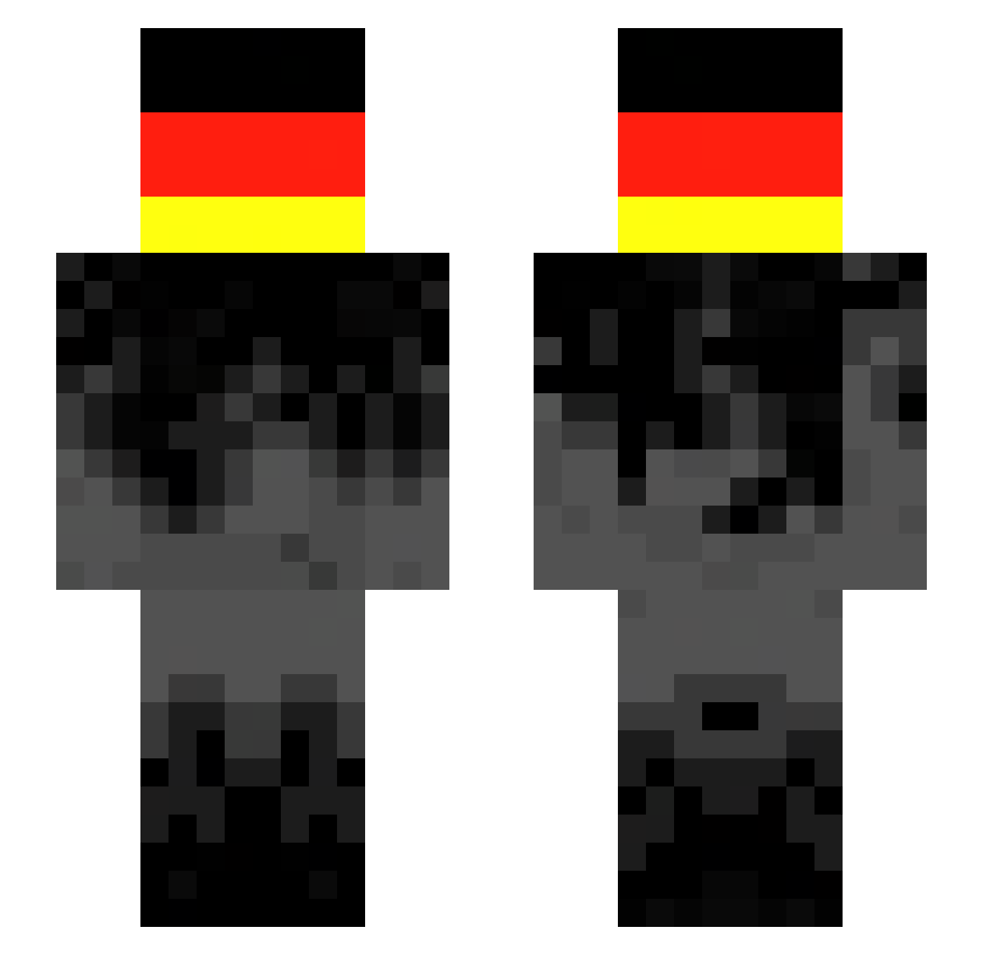 KingCornflakes Minecraft skin, front and back view