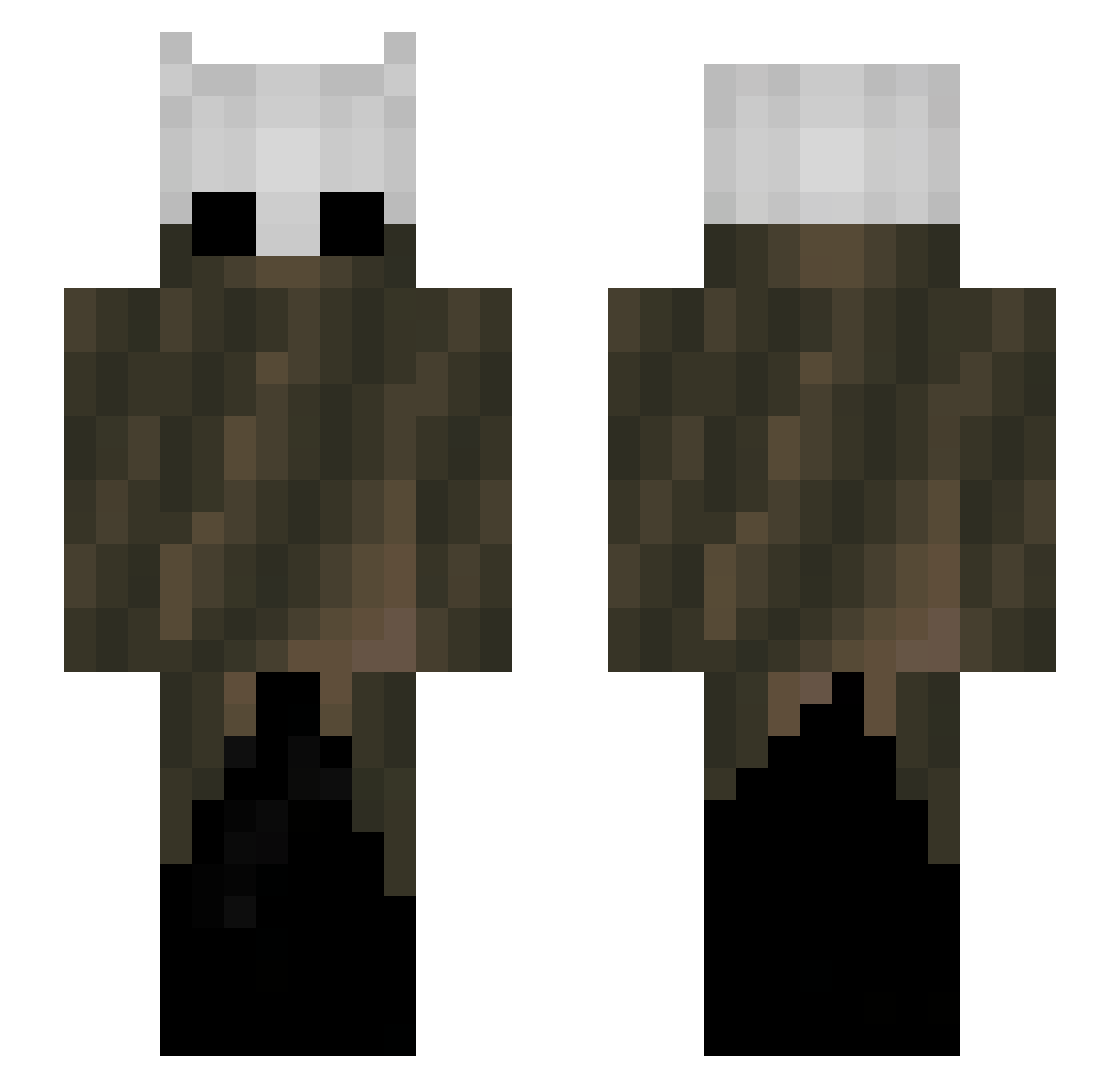 Scantier Minecraft skin, front and back view