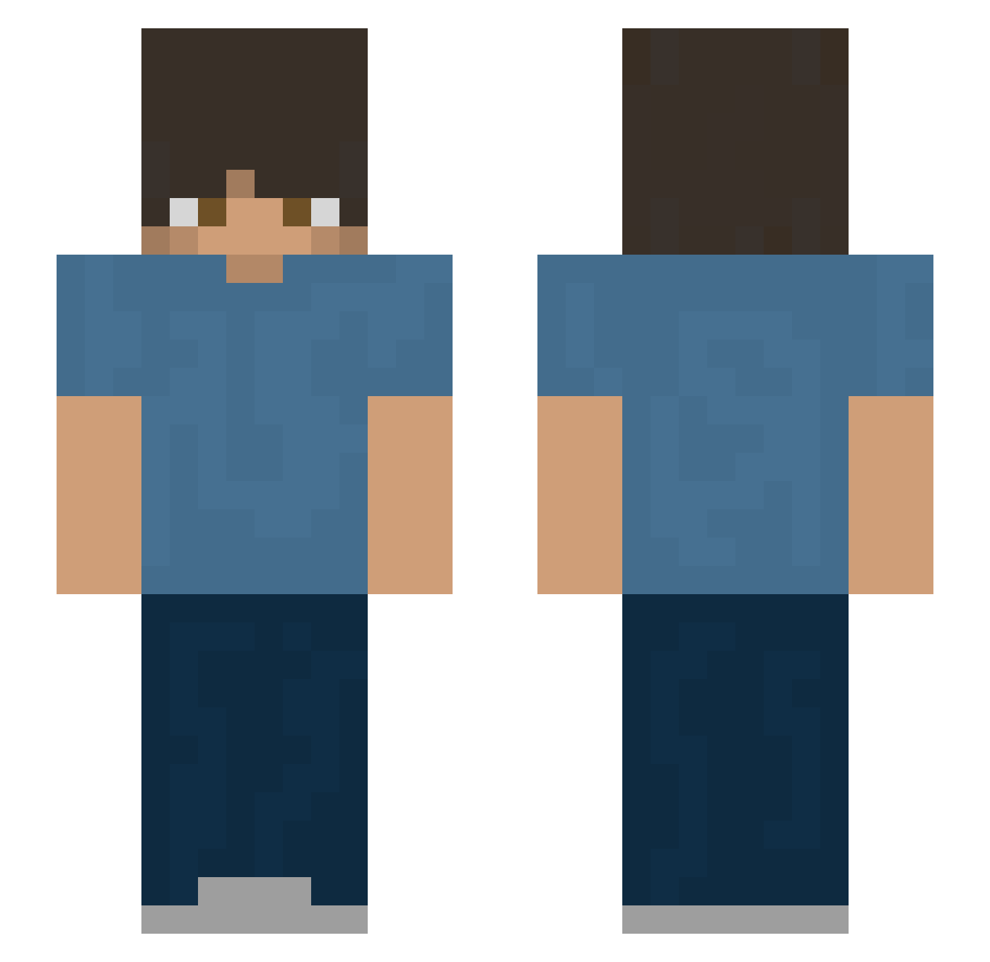 Xszmaciak Minecraft skin, front and back view