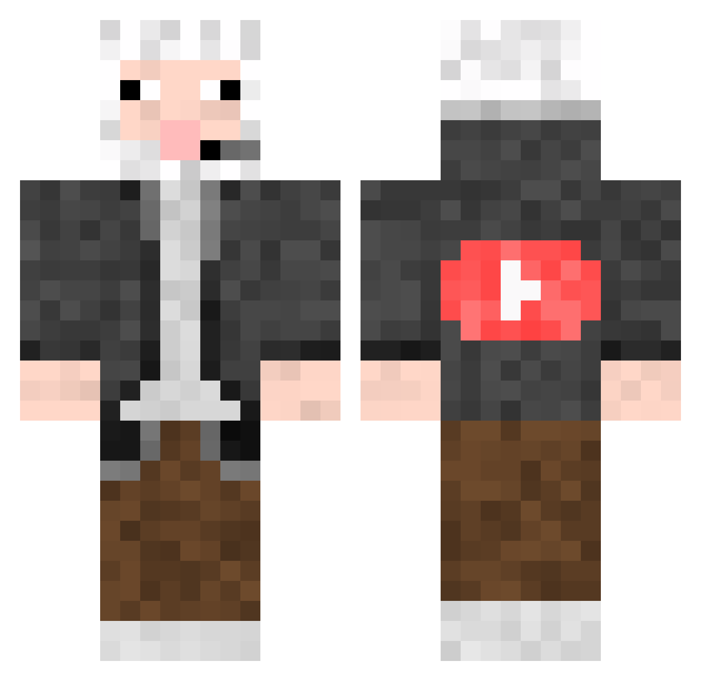 OwcaDIX Minecraft skin, front and back view