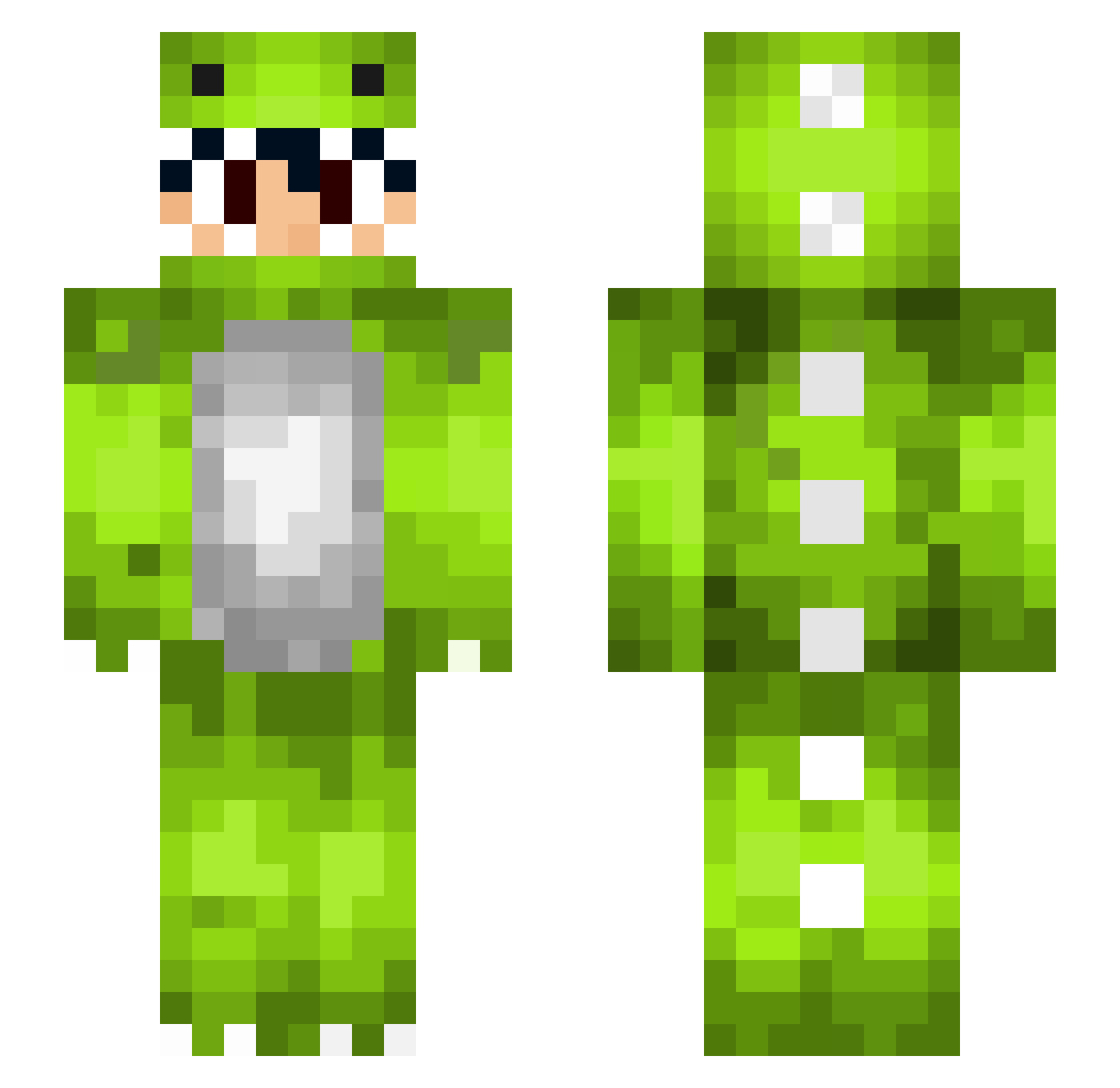 ReyqueueYT Minecraft skin, front and back view