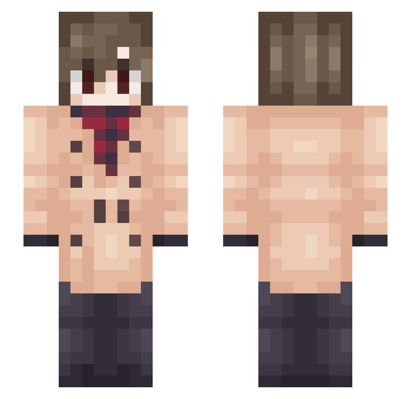 IDoCrime Minecraft skin, front and back view