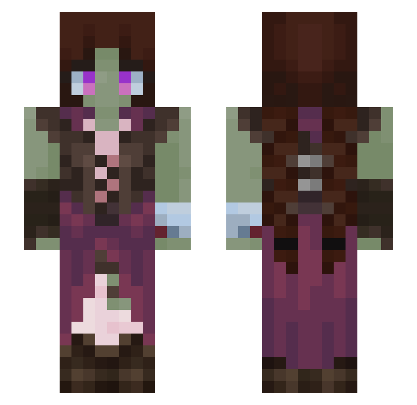 GumdropPanda Minecraft skin, front and back view