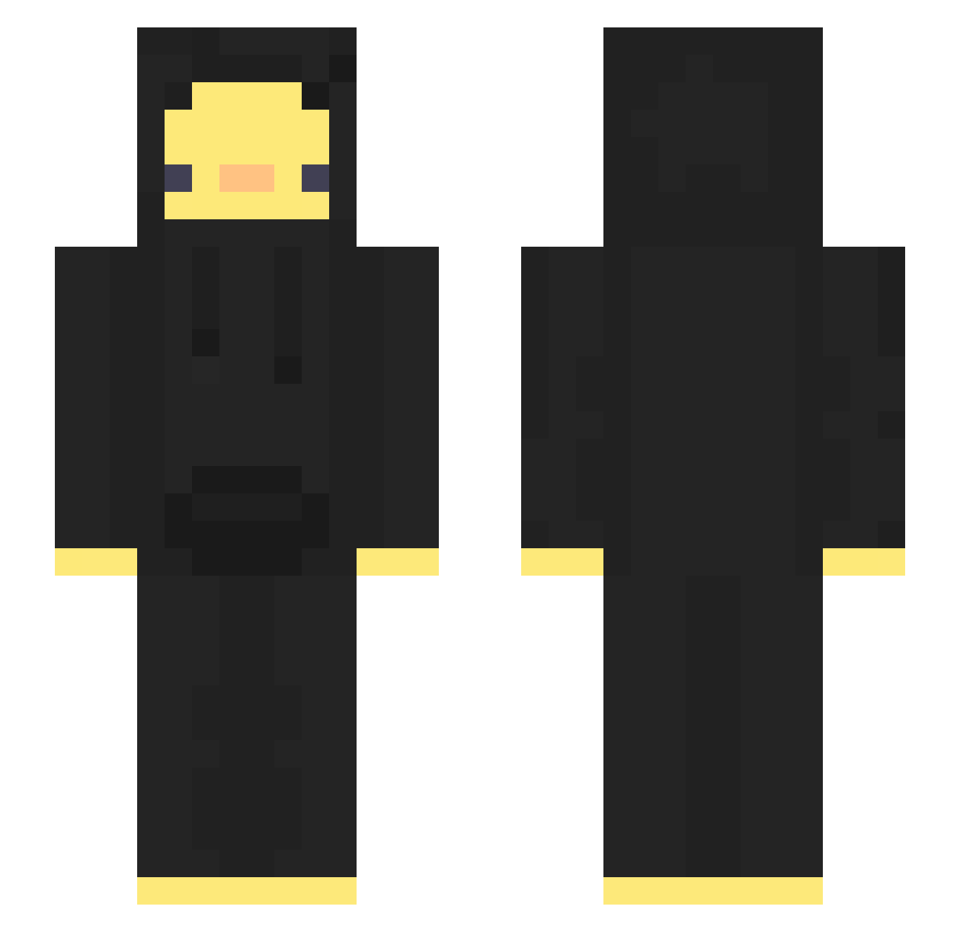 Ziggz Minecraft skin, front and back view