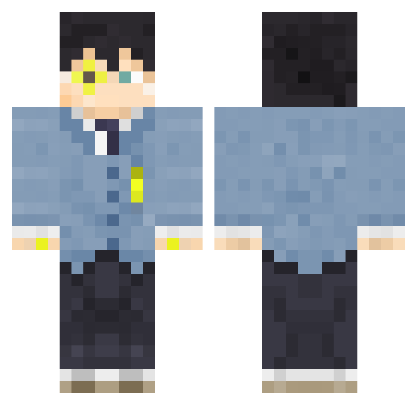 Diary_Boy Minecraft skin, front and back view