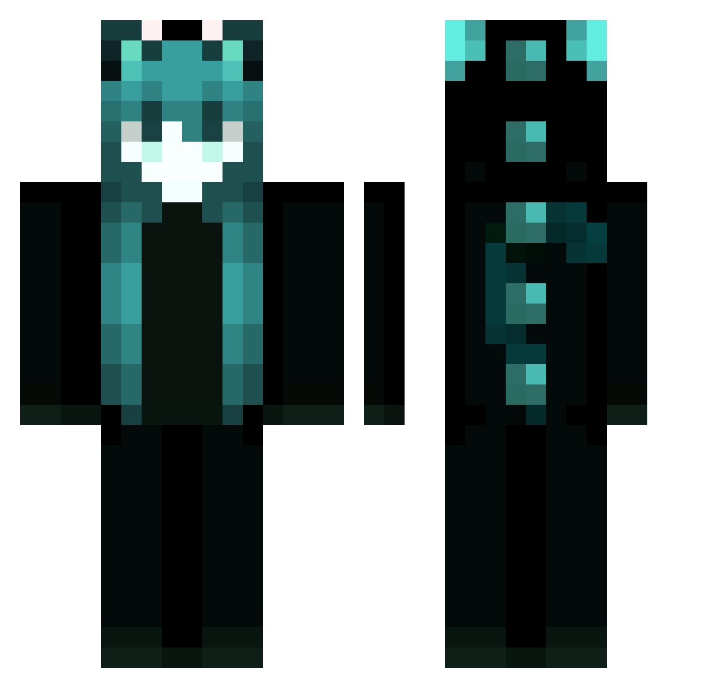 Julie1108 Minecraft skin, front and back view