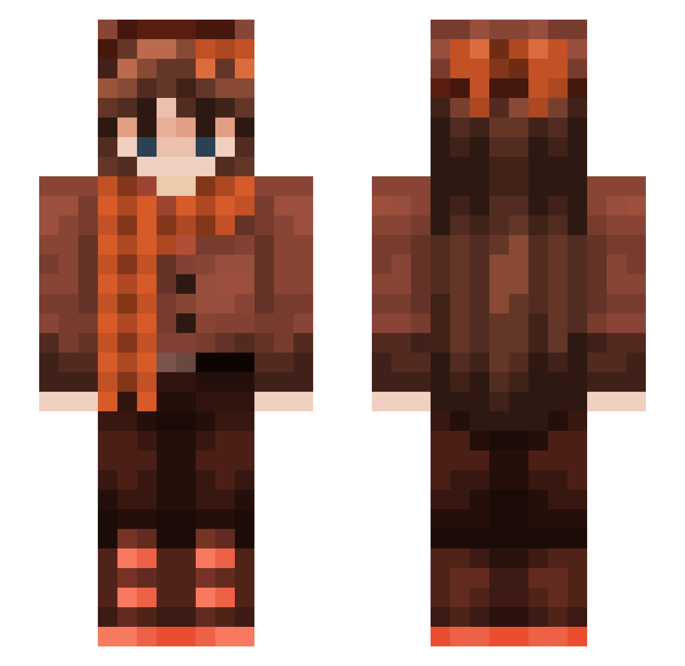 nightglitter Minecraft skin, front and back view