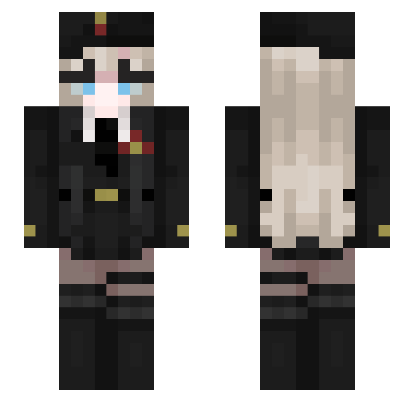 OniFuji Minecraft skin, front and back view
