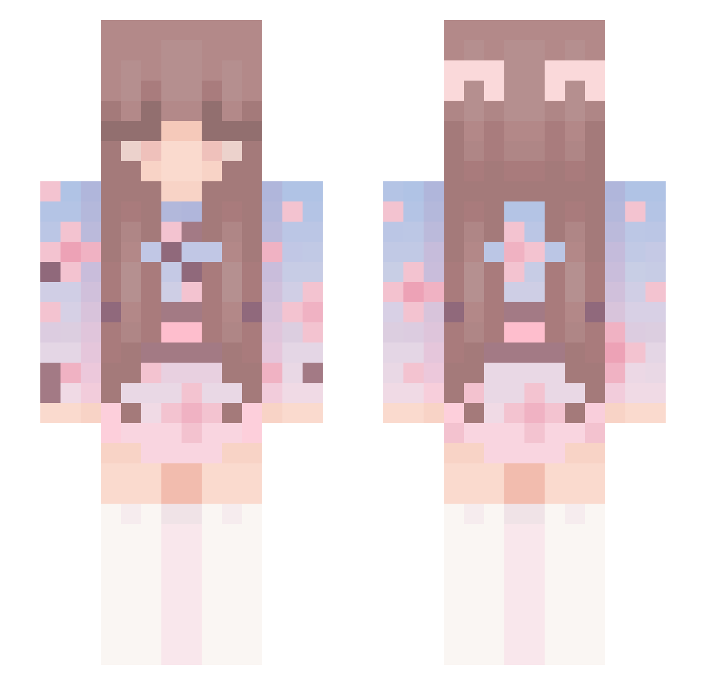 oxkie Minecraft skin, front and back view