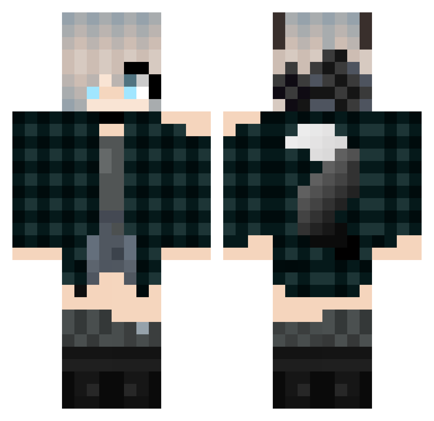 draven88 Minecraft skin, front and back view