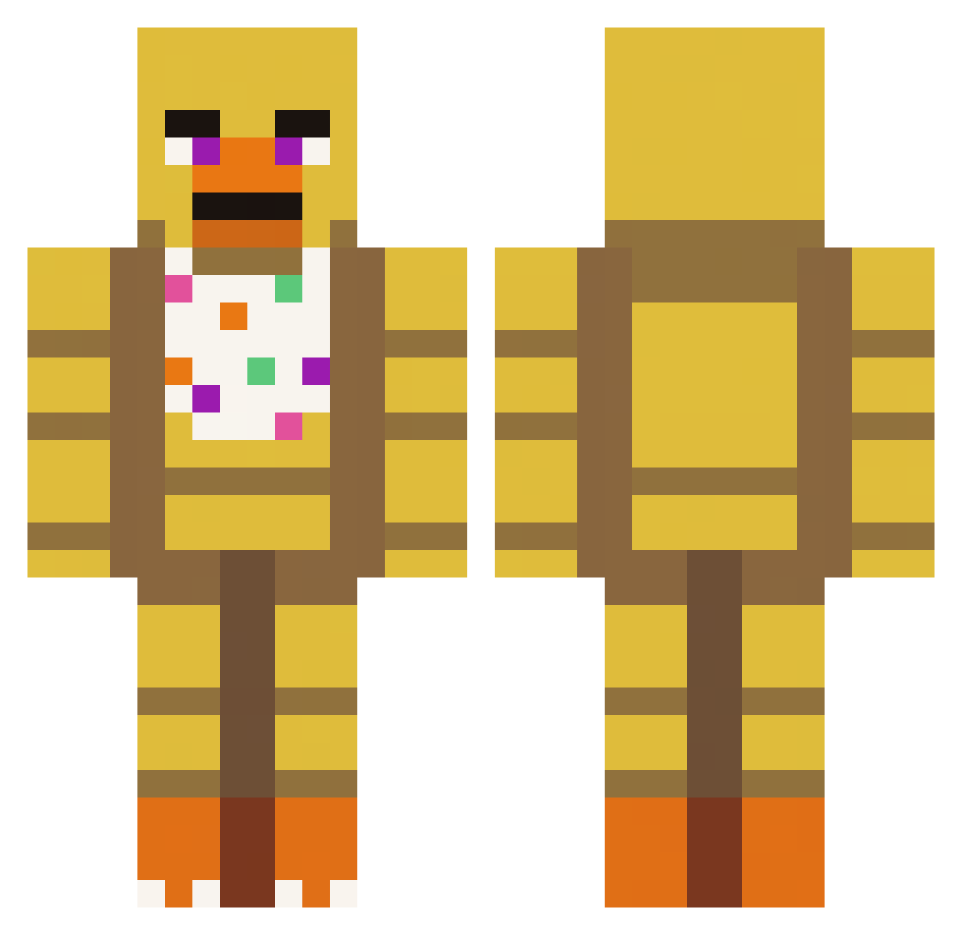 DanPour Minecraft skin, front and back view
