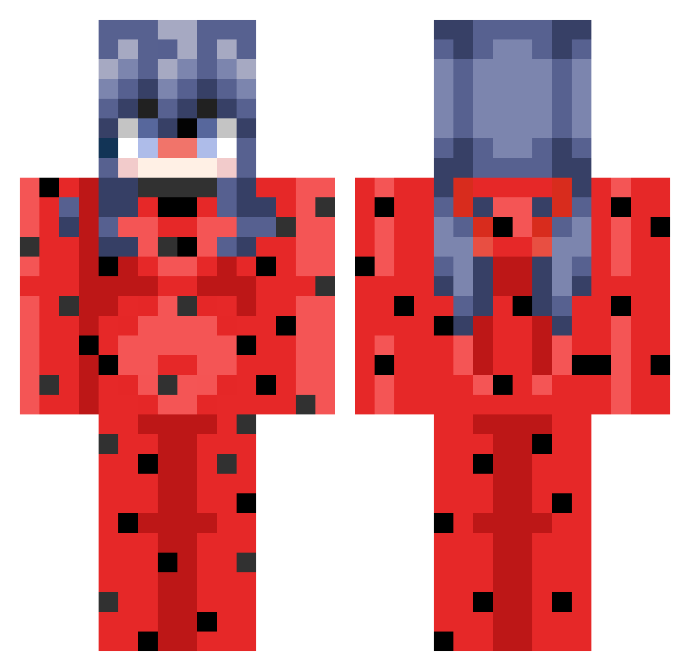 Kawaiskay Minecraft skin, front and back view