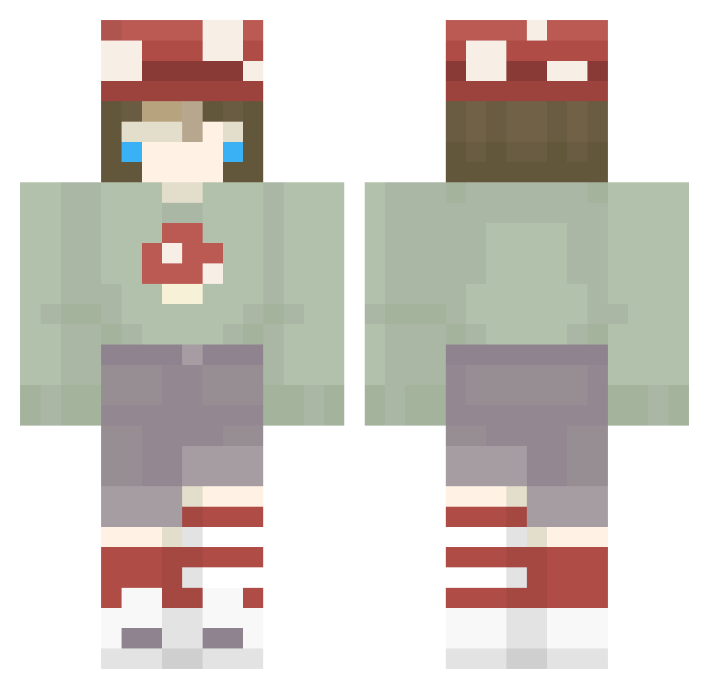 Fafenny Minecraft skin, front and back view
