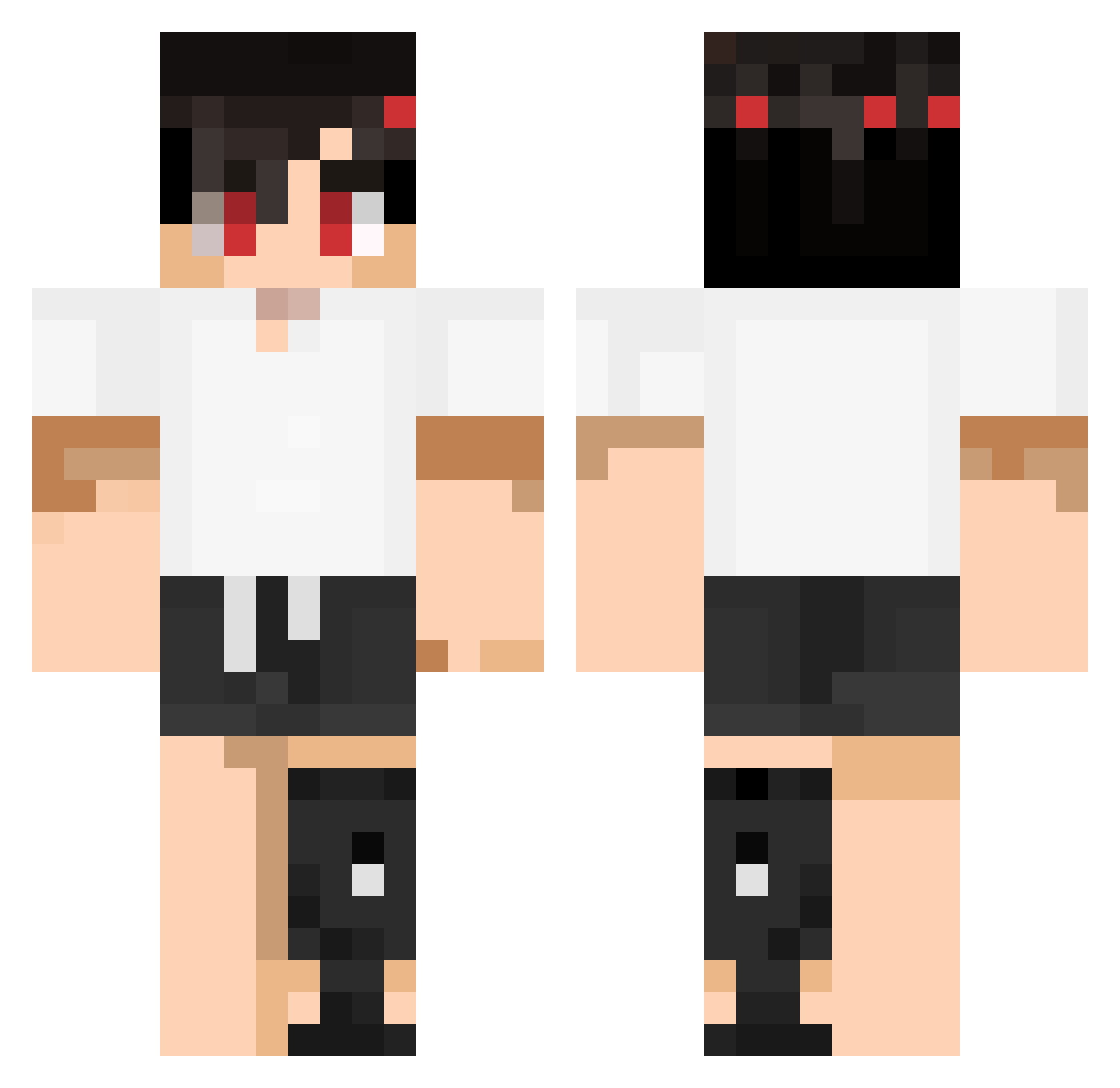 Tagered Minecraft skin, front and back view