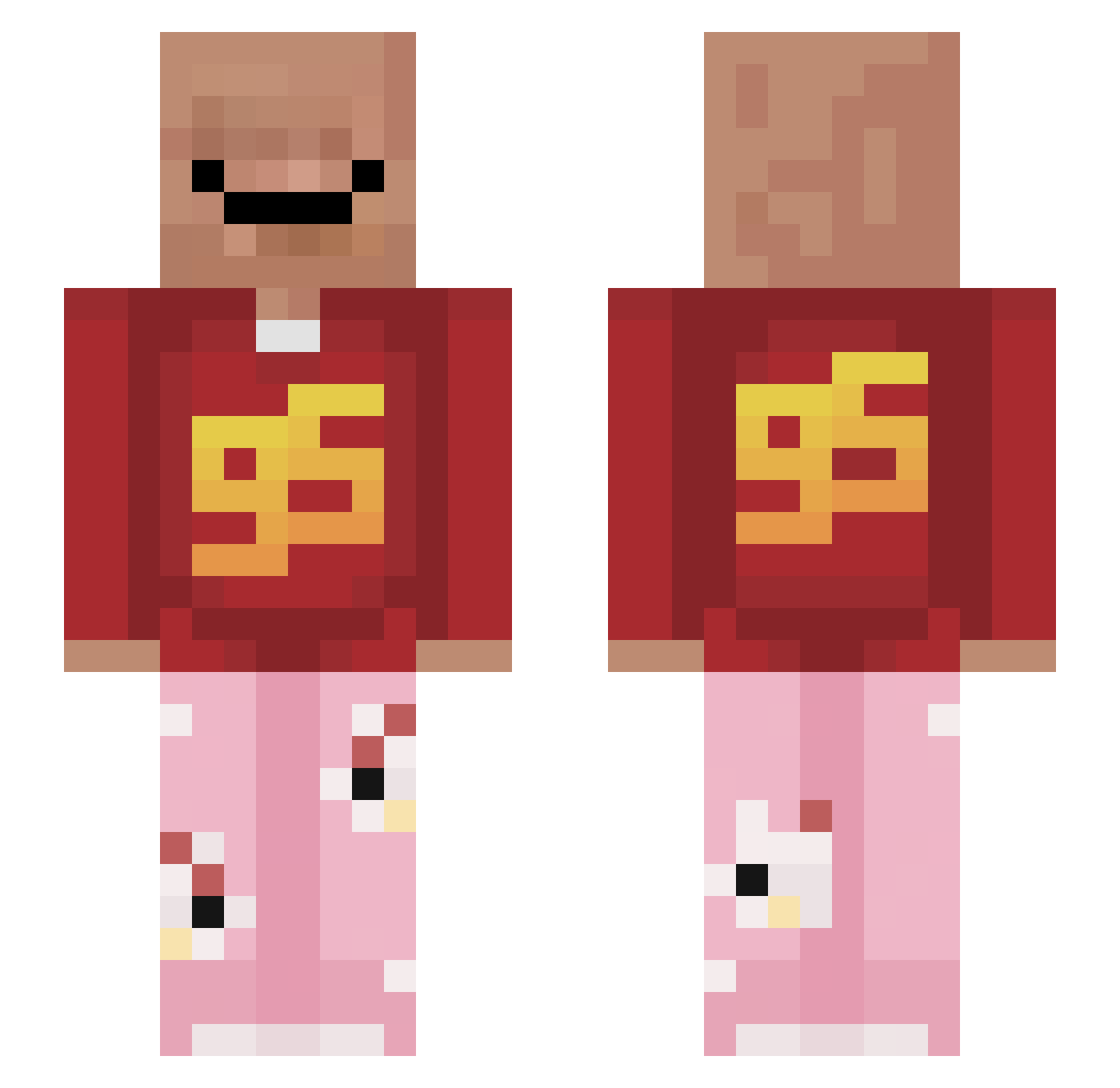UFONono34 Minecraft skin, front and back view