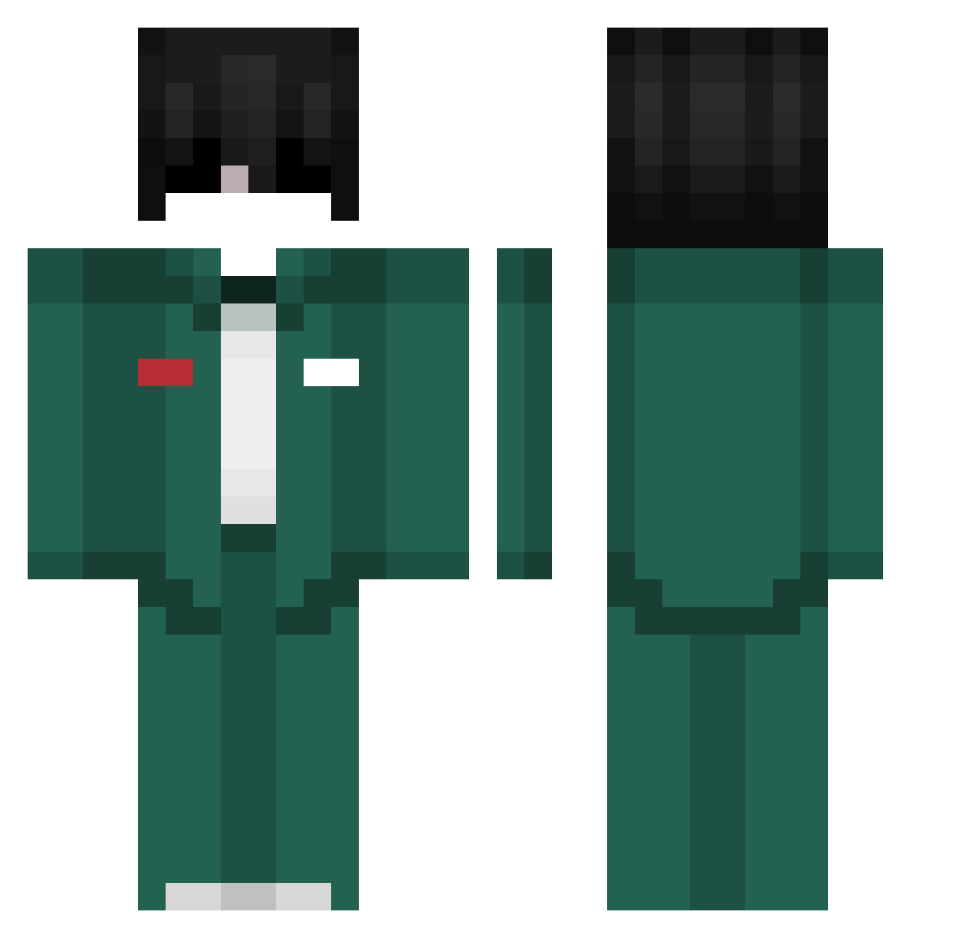 arcin21345678 Minecraft skin, front and back view