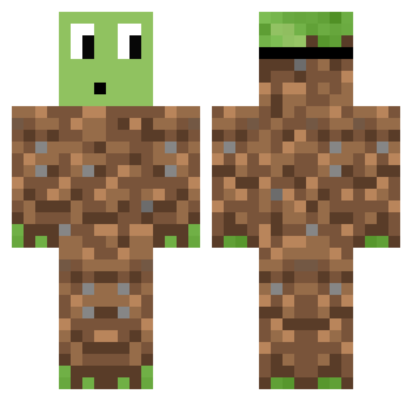 slime256 Minecraft skin, front and back view