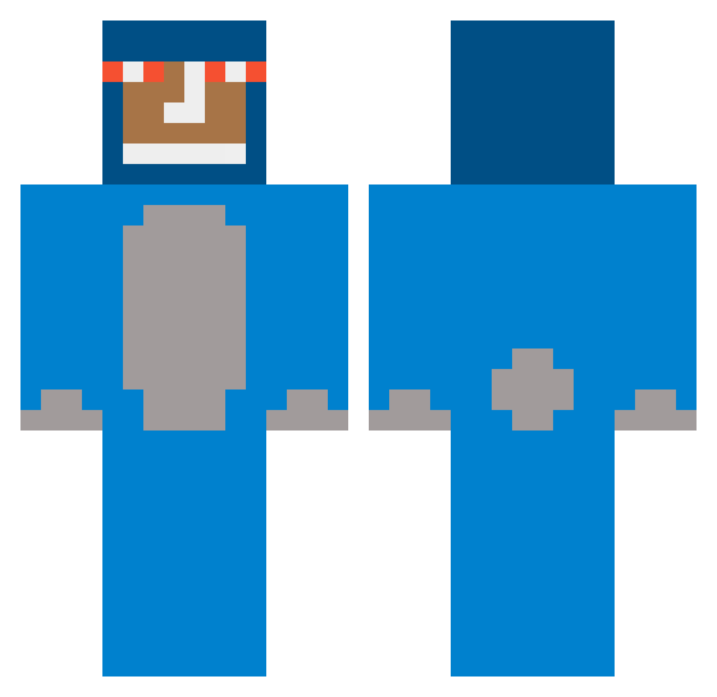 Wesealio Minecraft skin, front and back view