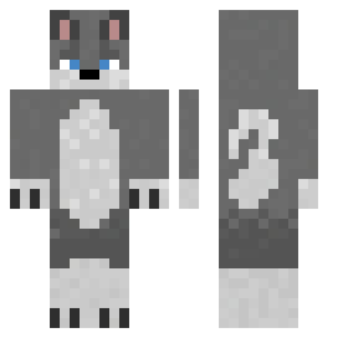 Jerdiee Minecraft skin, front and back view