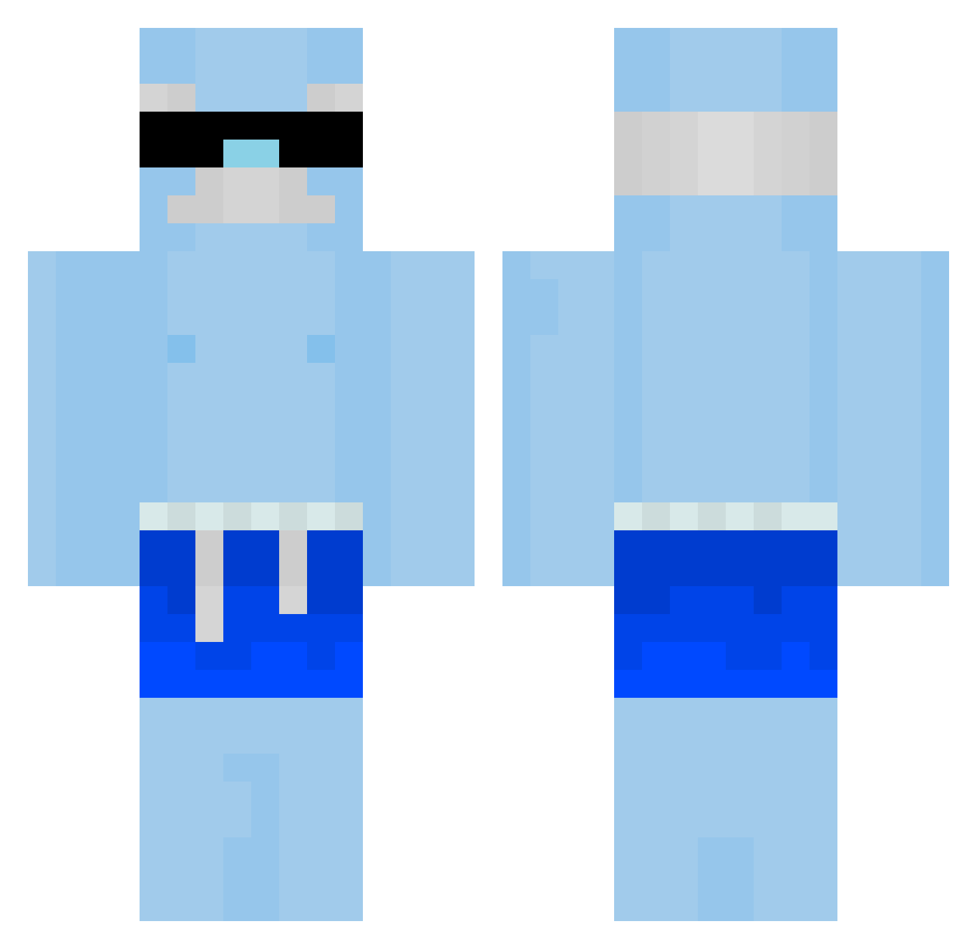 uuuin Minecraft skin, front and back view