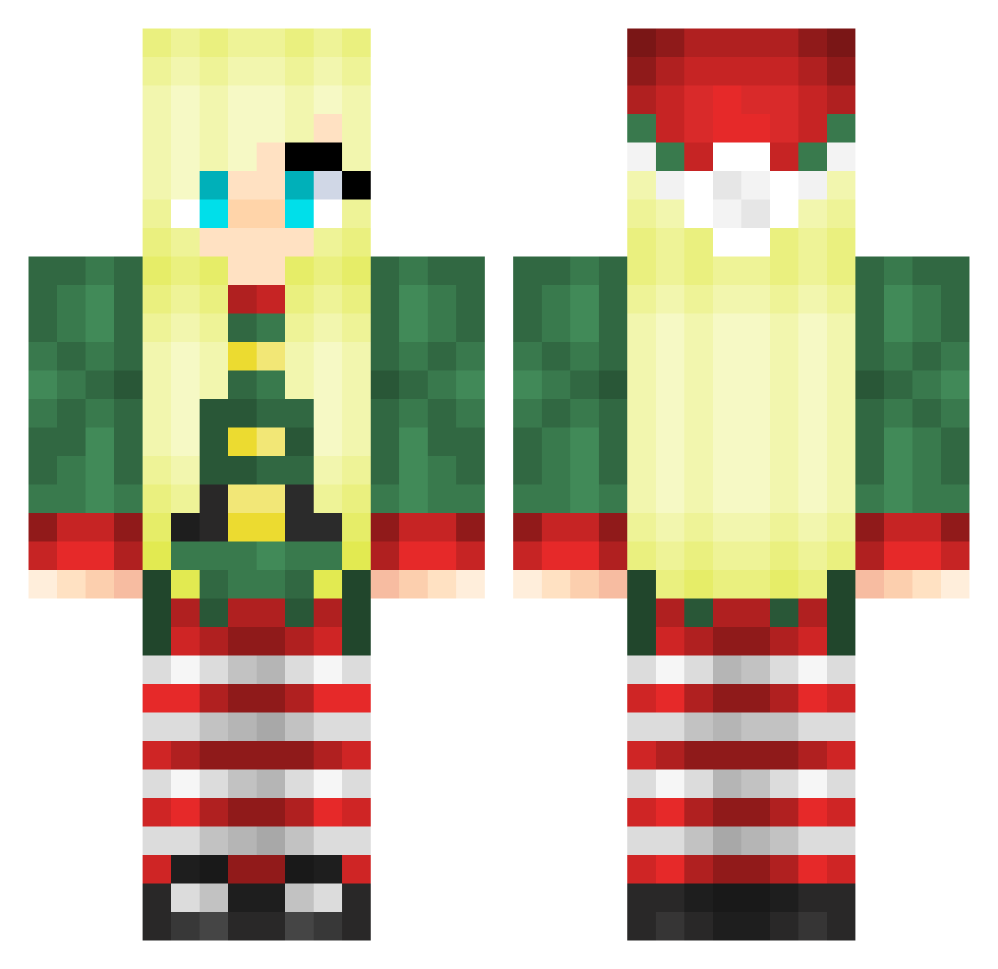 Mhountsword Minecraft skin, front and back view