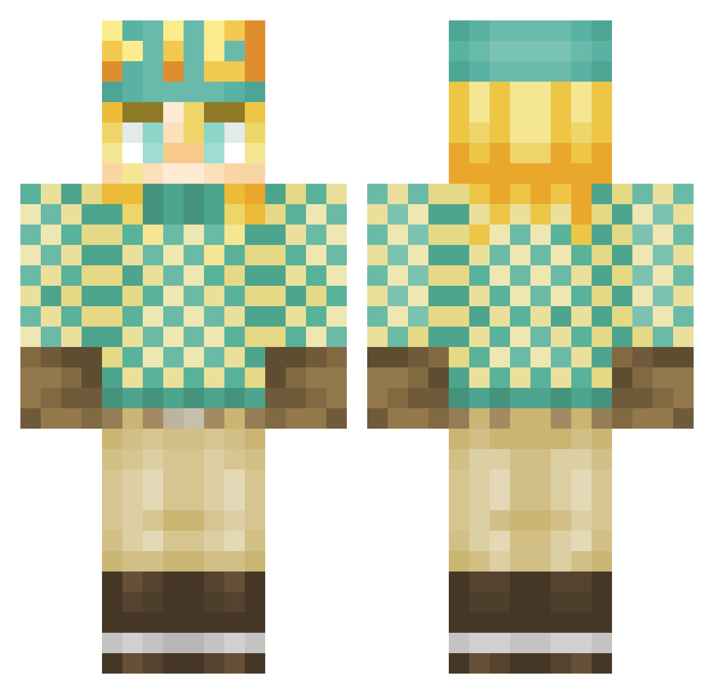 hunk_sus Minecraft skin, front and back view