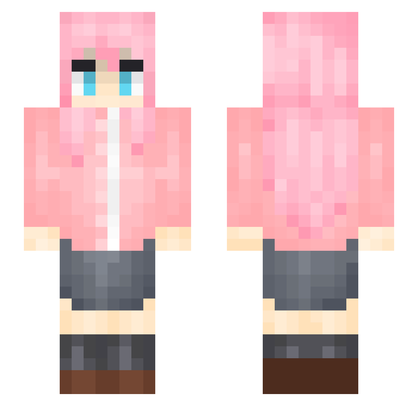 seblossom Minecraft skin, front and back view