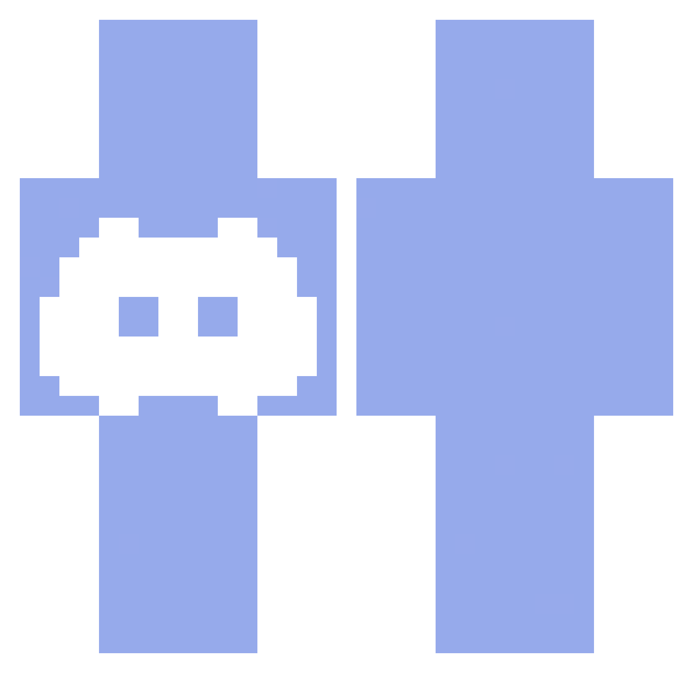 Oxidant Minecraft skin, front and back view