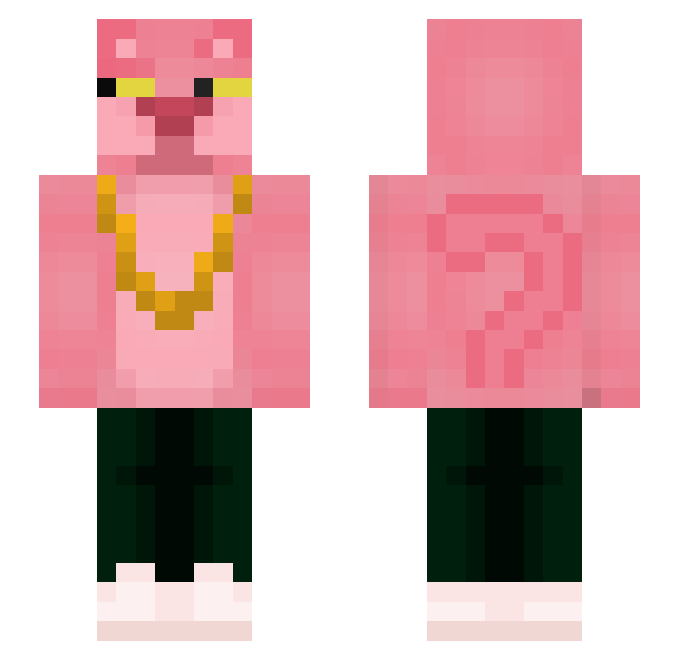 CandyJB Minecraft skin, front and back view
