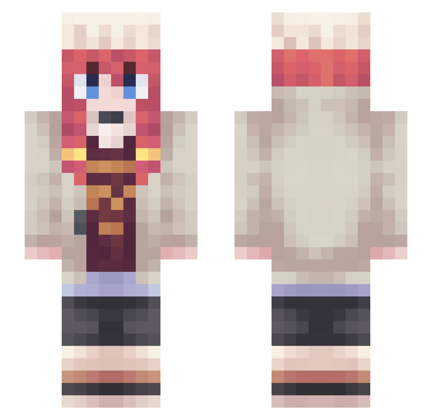 outerspace_NULL Minecraft skin, front and back view
