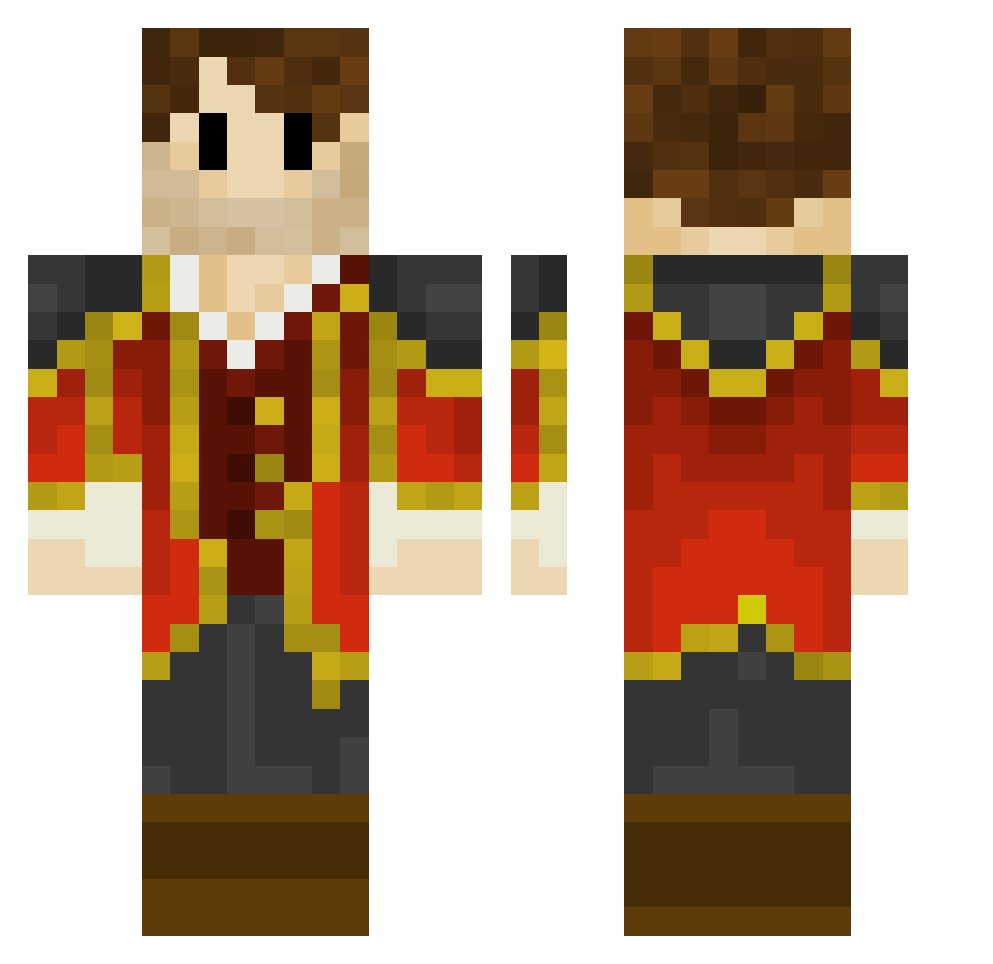 EvilKanivel Minecraft skin, front and back view