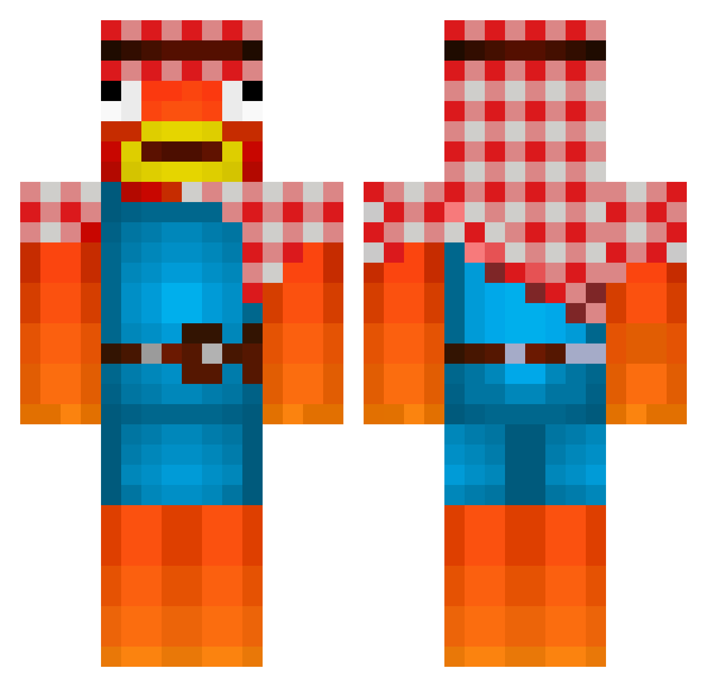 fanted Minecraft skin, front and back view