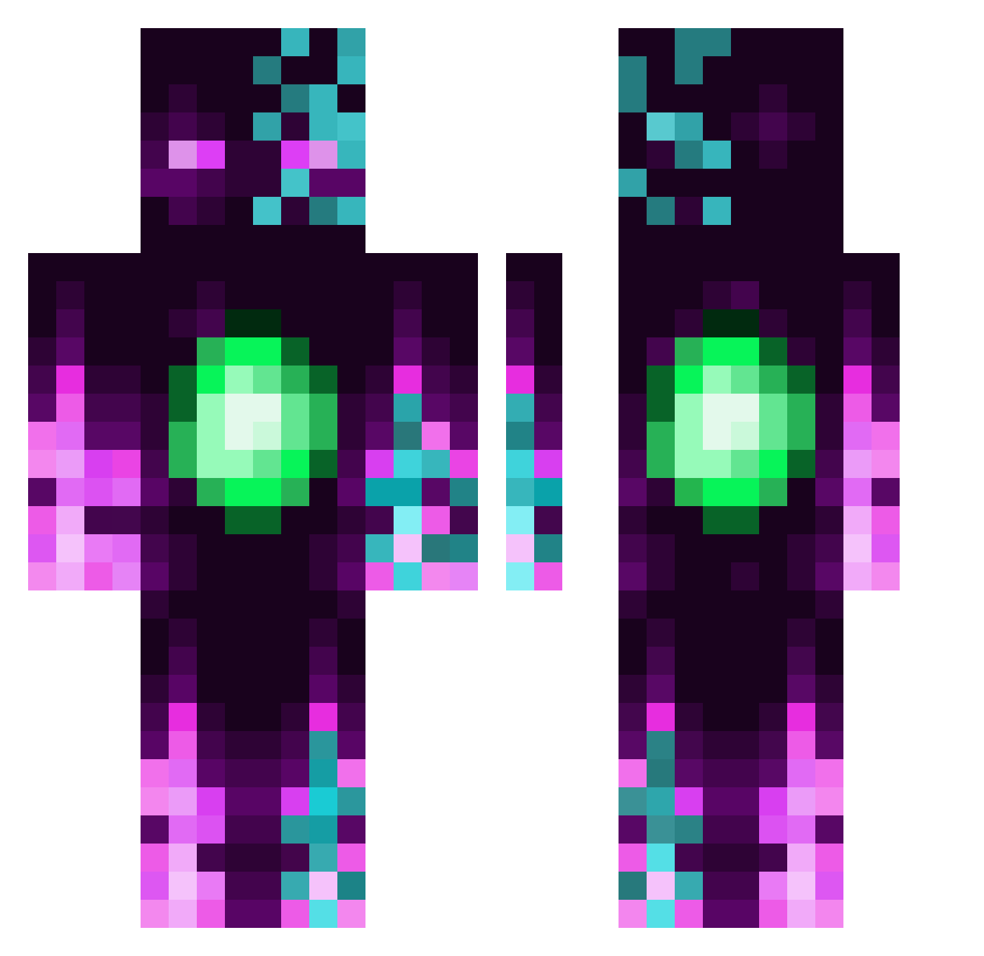 Keen95 Minecraft skin, front and back view