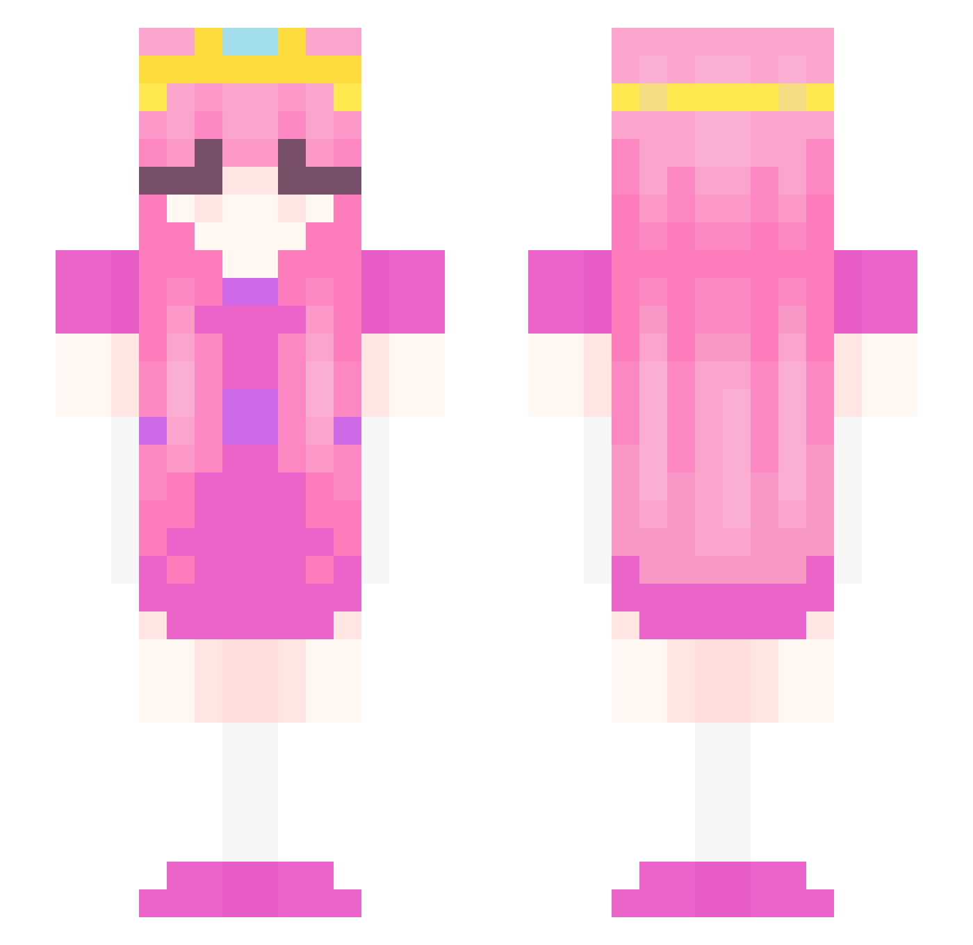 veebaa Minecraft skin, front and back view