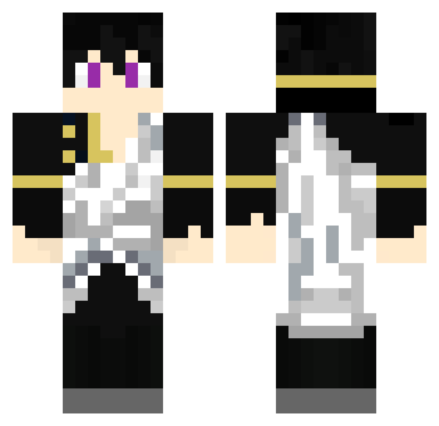 Starlordlu Minecraft skin, front and back view