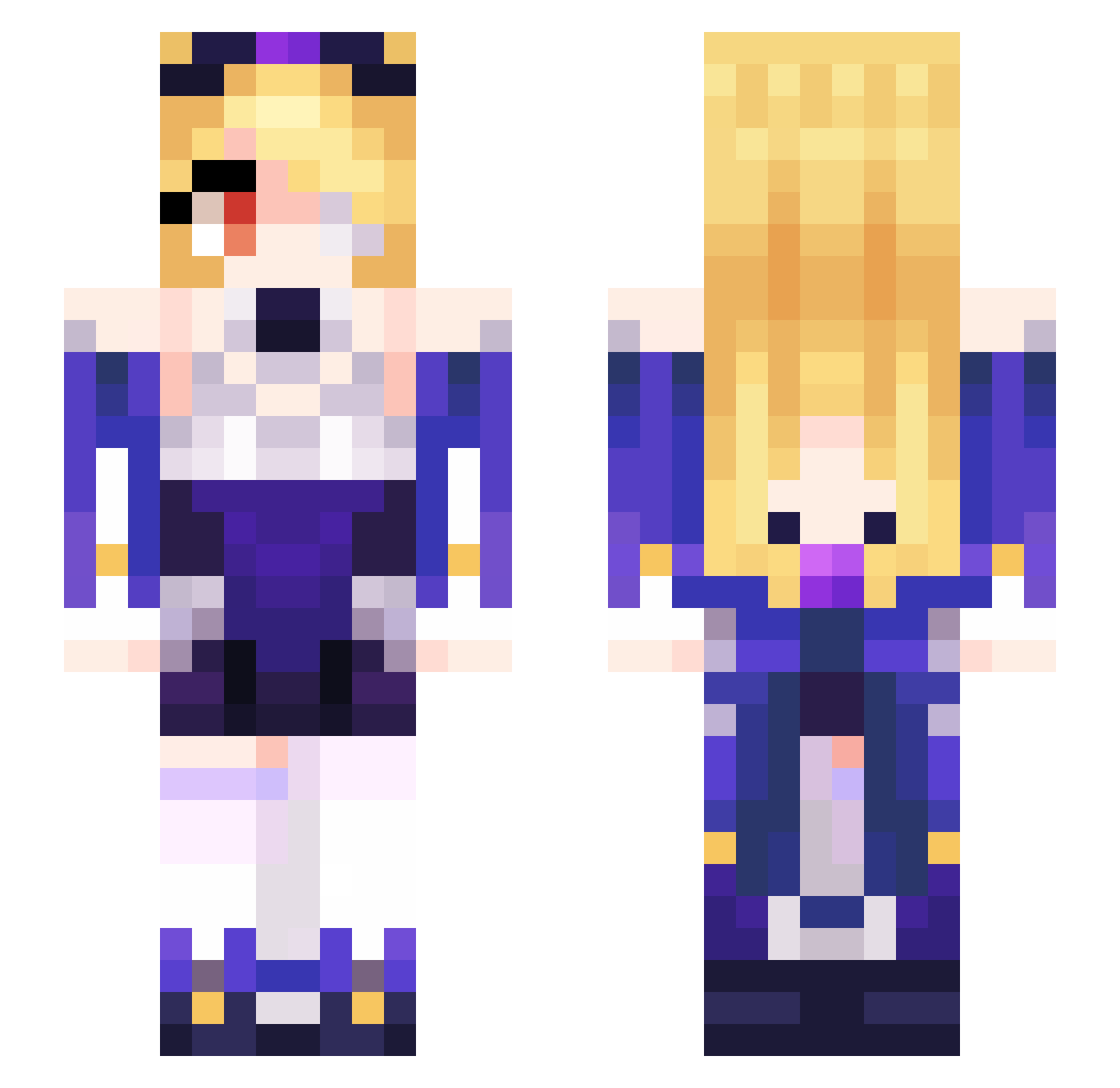 444fairytale Minecraft skin, front and back view