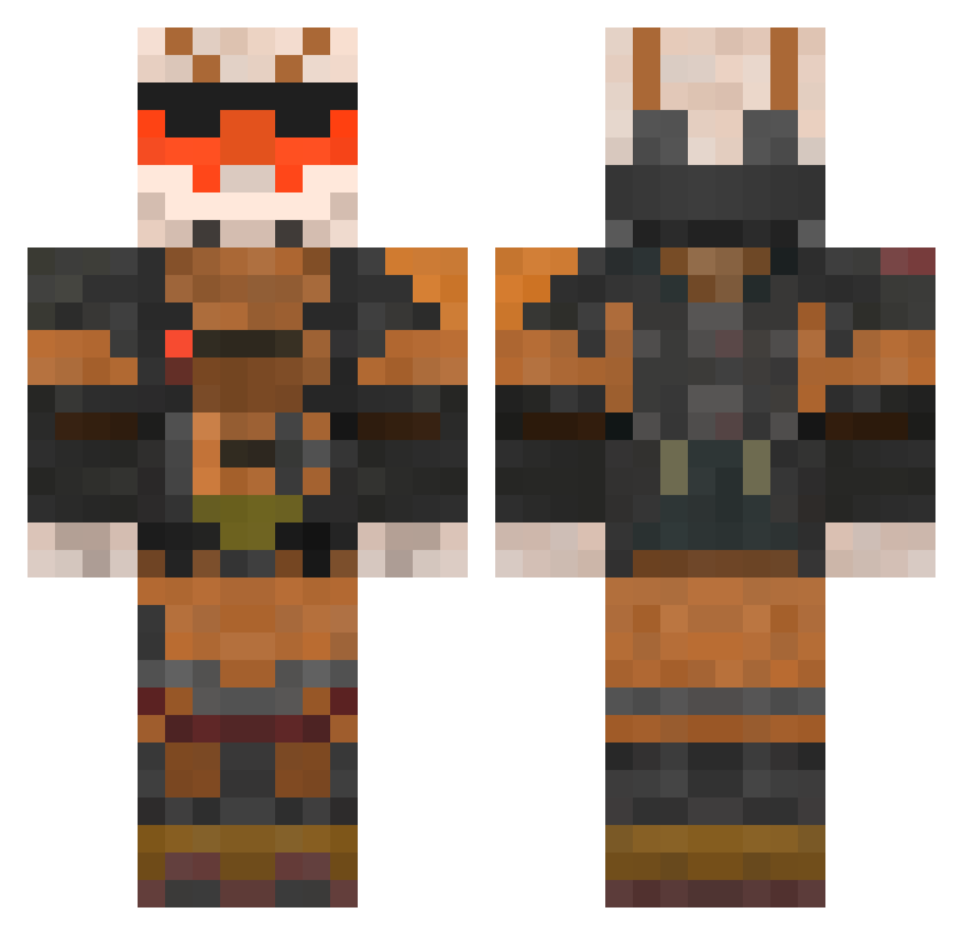 SimplyACone Minecraft skin, front and back view