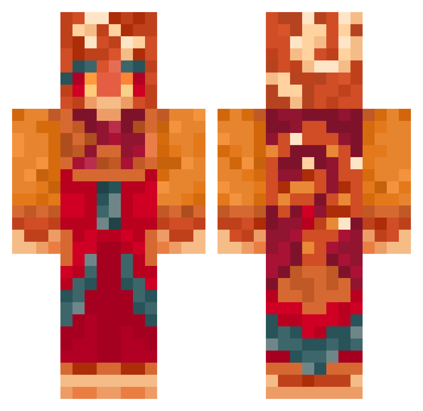 ppeachaboo Minecraft skin, front and back view