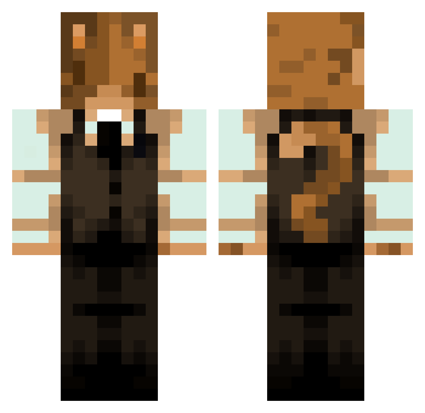 fad1e Minecraft skin, front and back view