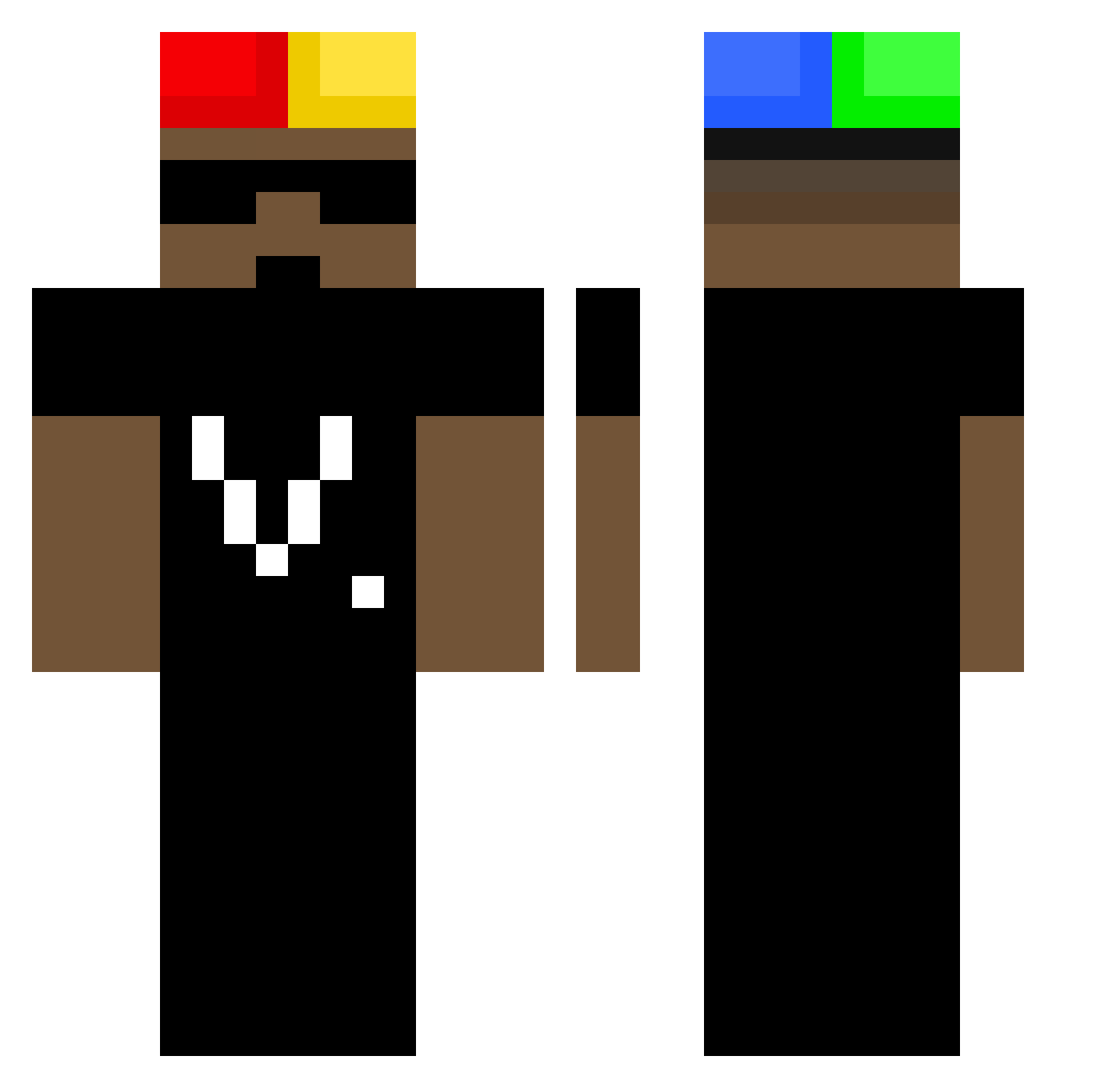 BoboKicksFreddie Minecraft skin, front and back view