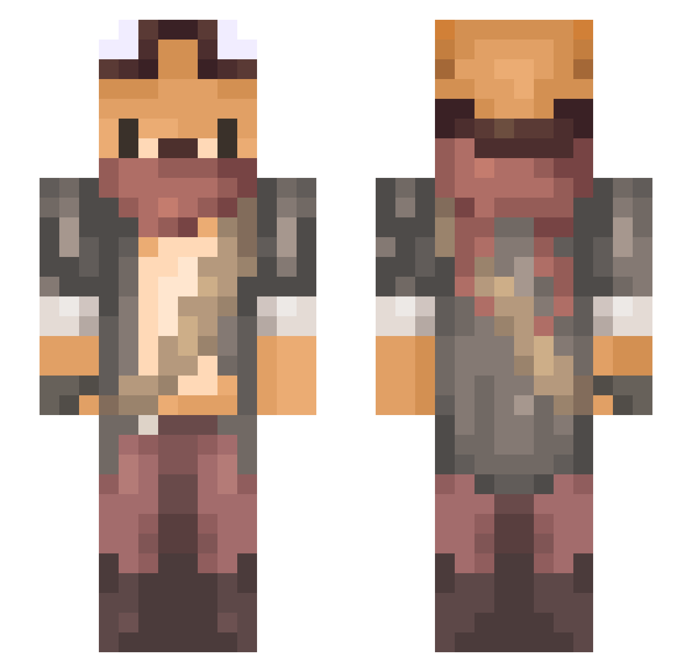 Lov3ley Minecraft skin, front and back view