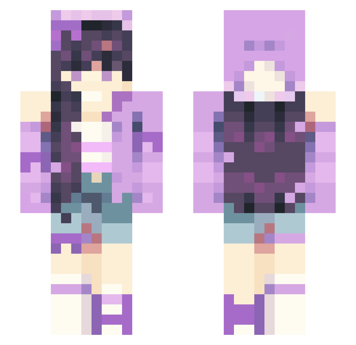 LuciferLo Minecraft skin, front and back view