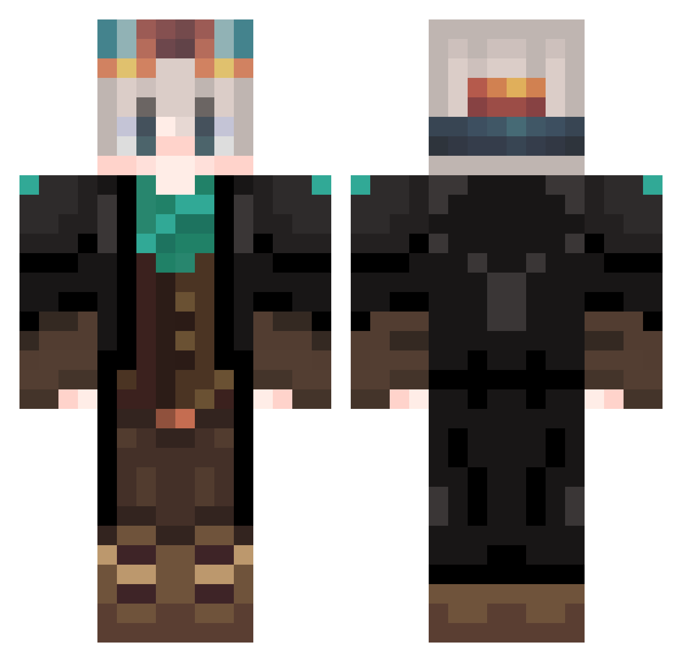 Maax1337 Minecraft skin, front and back view