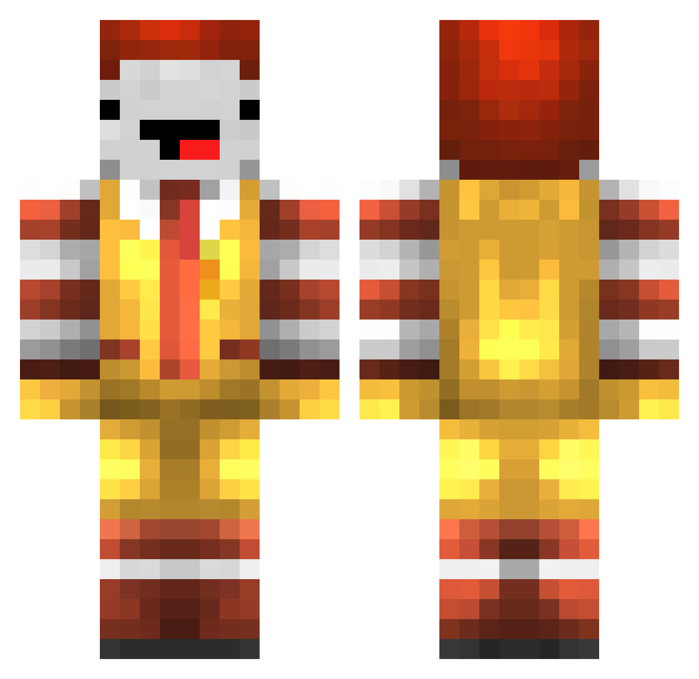 Yedding Minecraft skin, front and back view