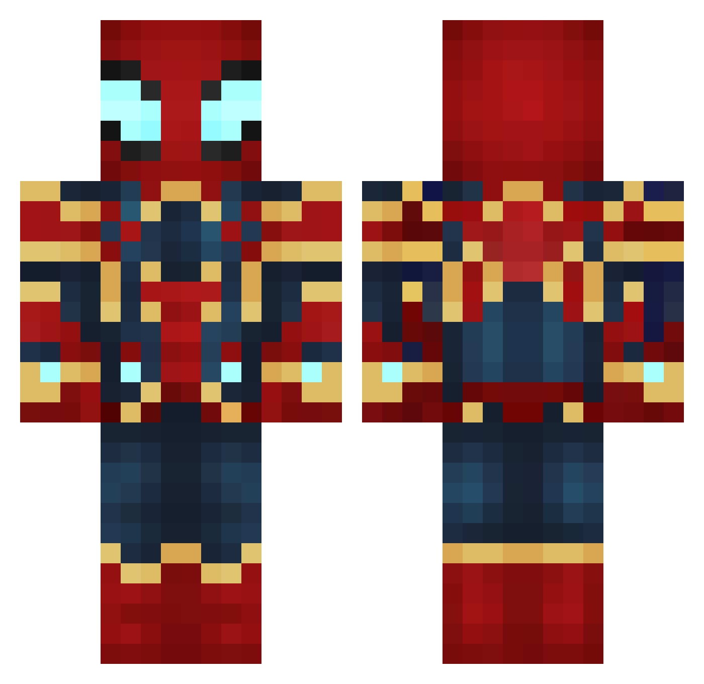 Pioterloter Minecraft skin, front and back view