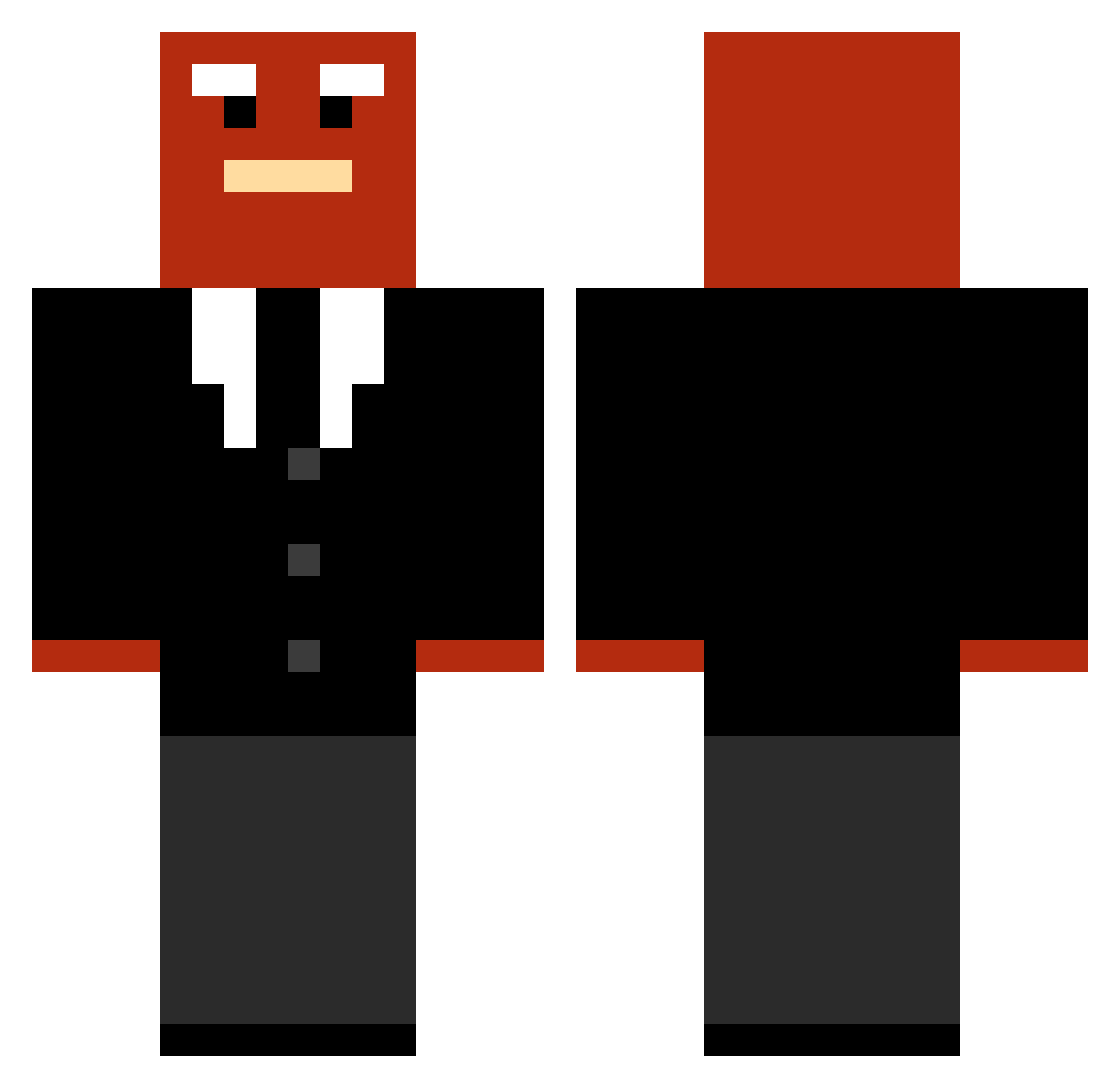 Teonic Minecraft skin, front and back view