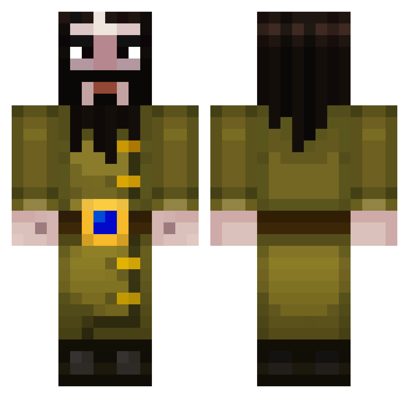 HilaryDuff458 Minecraft skin, front and back view
