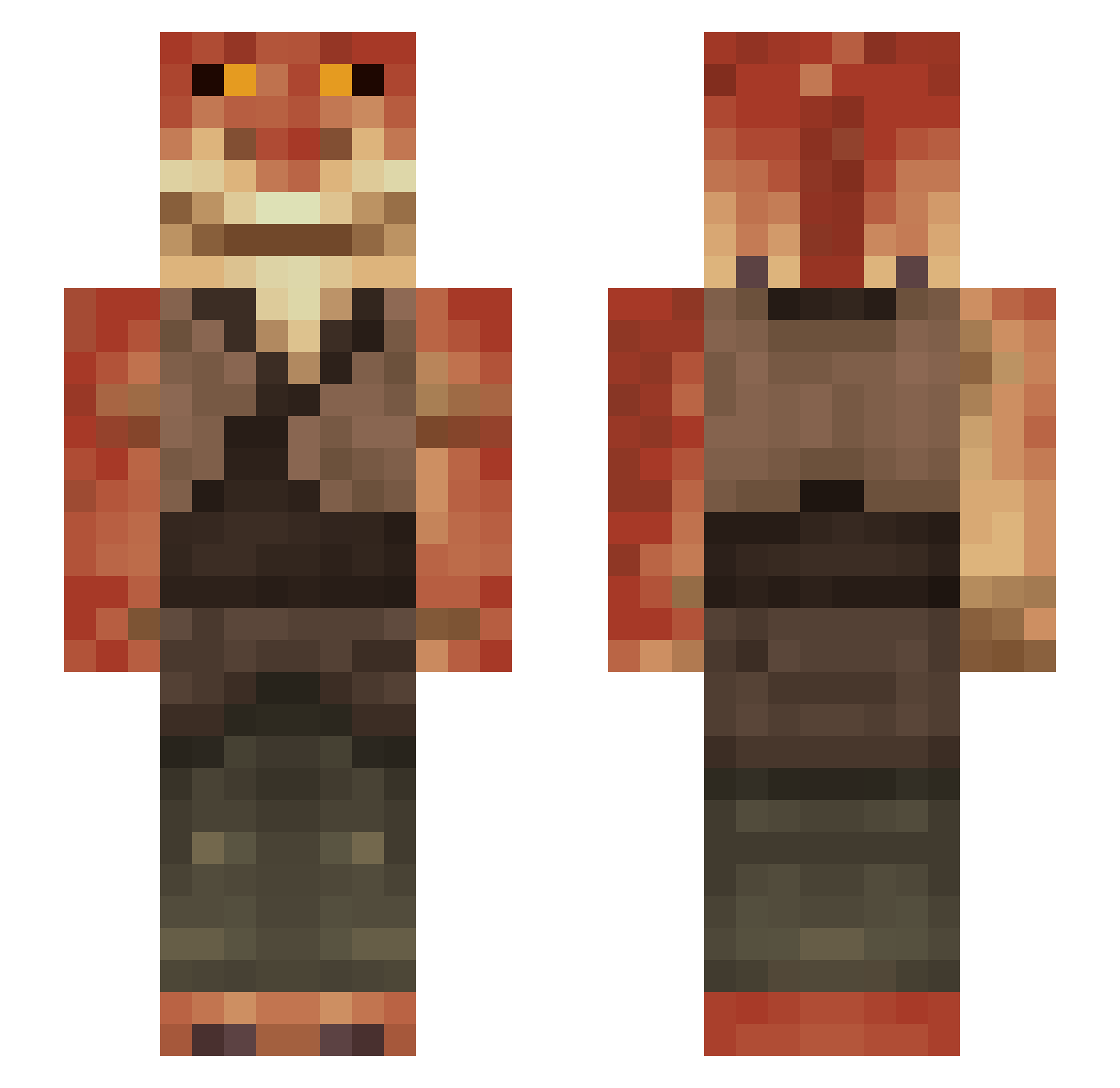 vincebince Minecraft skin, front and back view