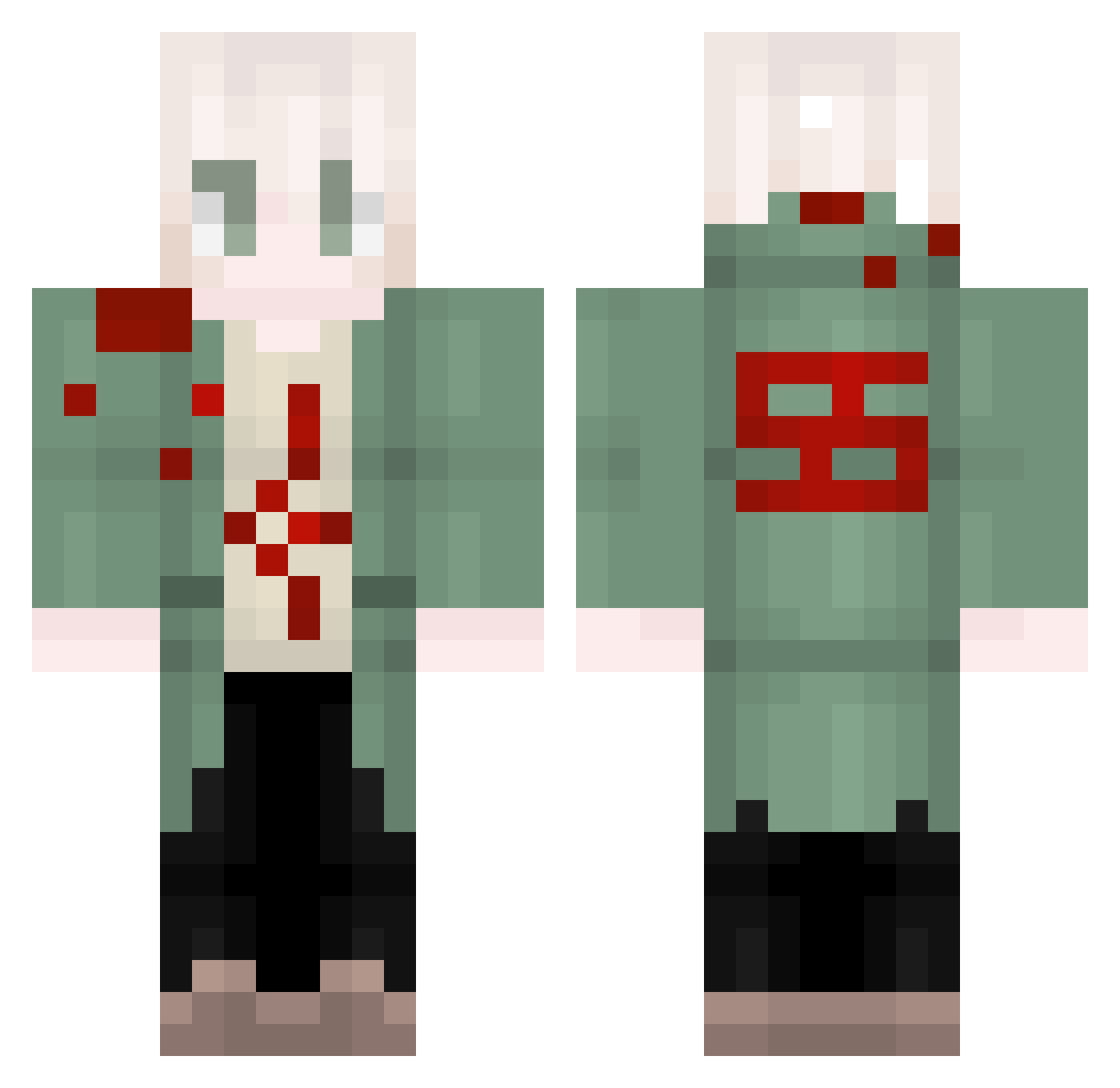 pedrike Minecraft skin, front and back view