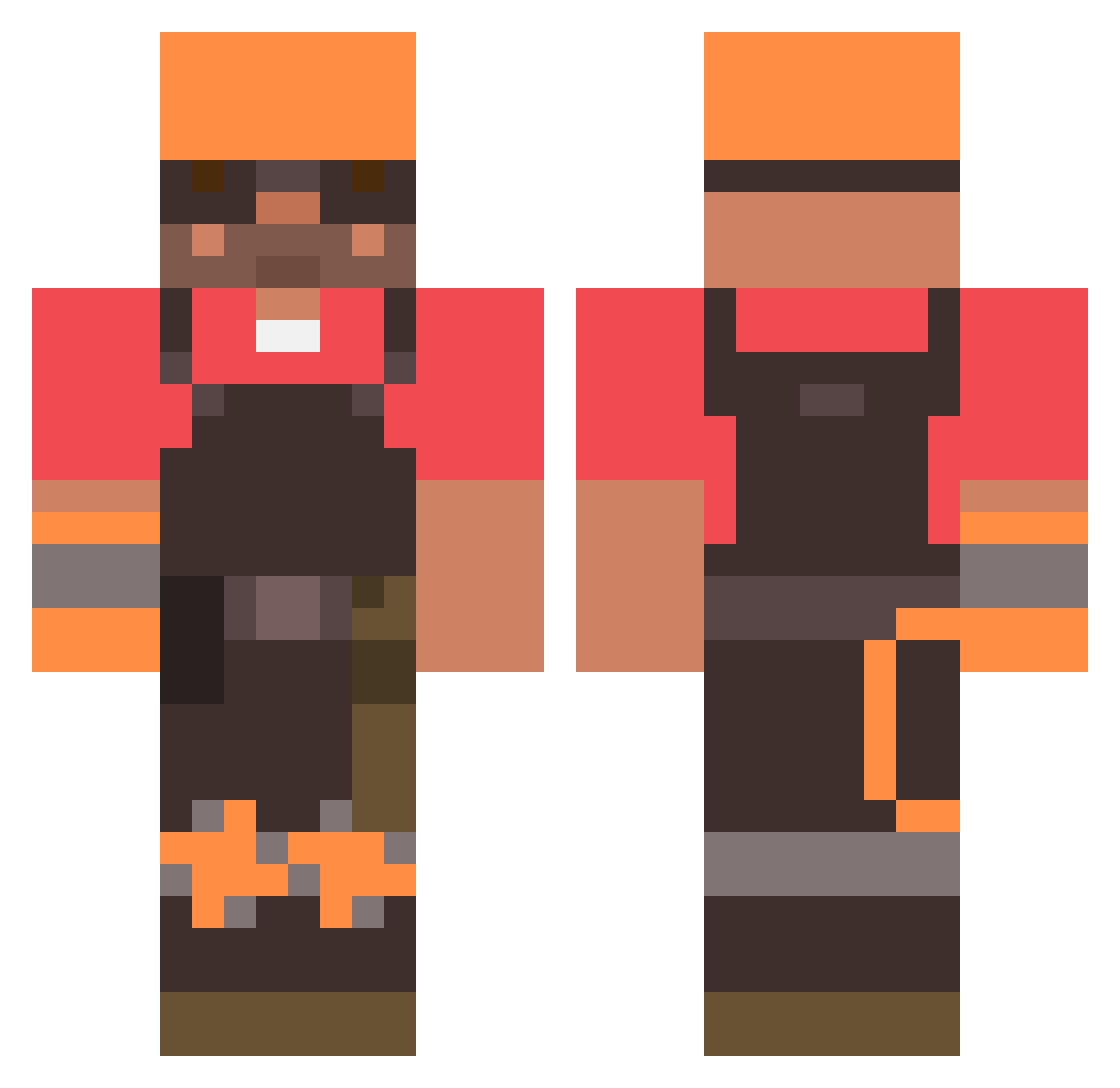 bytanulo Minecraft skin, front and back view